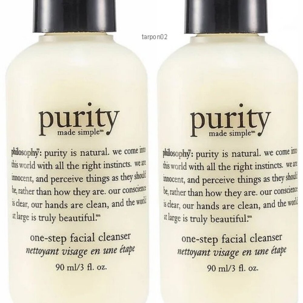 2 x Philosophy Purity Made Simple 3-in-1 Facial+Eye Cleanser 3 oz ea. Sealed